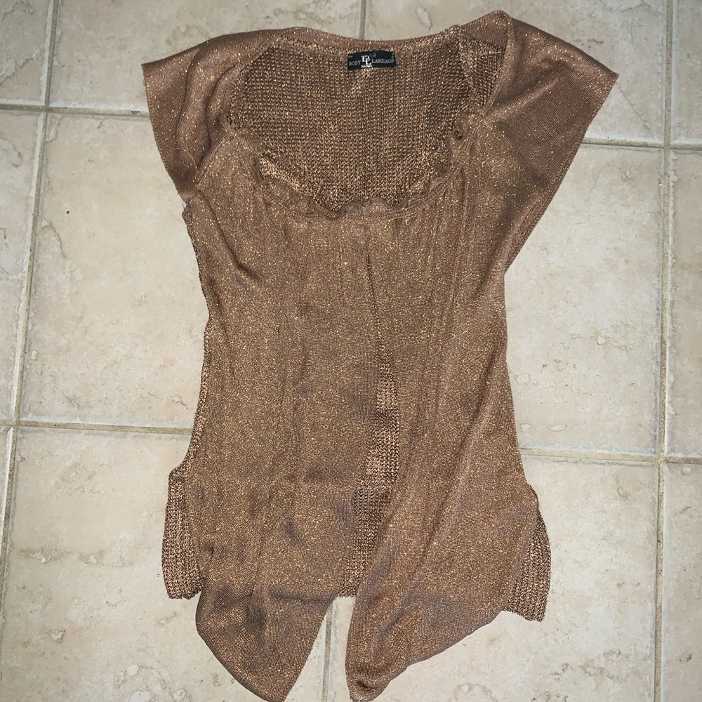 Body Language Paris Metallic Wrap Top